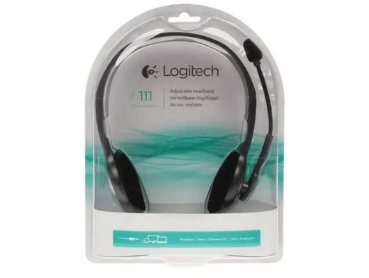 Наушники с микрофоном проводные Logitech Stereo Headset H111 Black